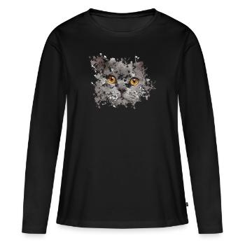 Visage BKH - T-shirt manches longues Premium bio Femme - noir - Devant - Julia (174cm)