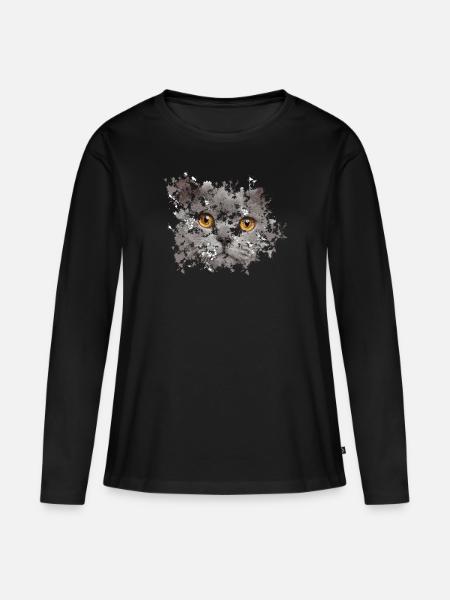 BKH Gesicht - Frauen Premium Bio Langarmshirt - Schwarz