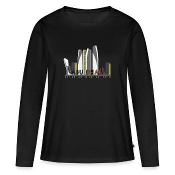 Abu Dhabi, Geschenk, Geschenkidee - Frauen Premium Bio Langarmshirt - Schwarz - Vorne - Julia (174cm)