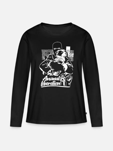 Animal Liberation - Frauen Premium Bio Langarmshirt - Schwarz