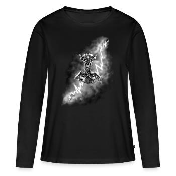 Marteau de Thor - T-shirt manches longues Premium bio Femme - noir - Devant - Julia (174cm)