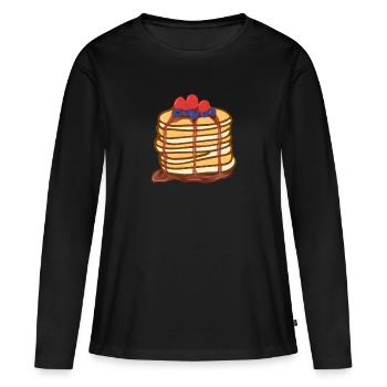 Crêpes - Baies - Crêpes - T-shirt manches longues Premium bio Femme - noir - Devant - Julia (174cm)