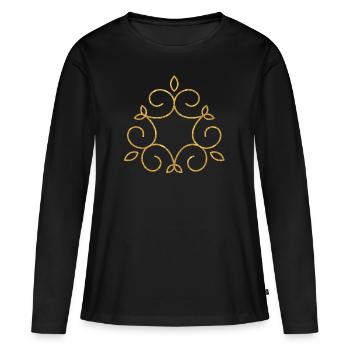 Mandala - T-shirt manches longues Premium bio Femme - noir - Devant - Julia (174cm)