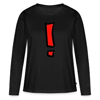 Points d’exclamation - T-shirt manches longues Premium bio Femme - noir - Devant - Julia (174cm)