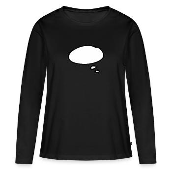 Bulle de pensée - T-shirt manches longues Premium bio Femme - noir - Devant - Julia (174cm)