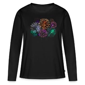 Fireworks New Year's Eve Party - Women's Premium Organic Long Sleeve Shirt - black - Front - Julia (174cm)