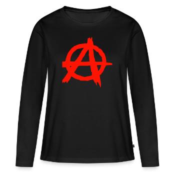 anarchy - Women's Premium Organic Long Sleeve Shirt - black - Front - Julia (174cm)
