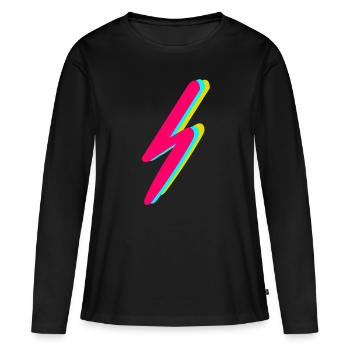 Blitz - Frauen Premium Bio Langarmshirt - Schwarz - Vorne - Julia (174cm)