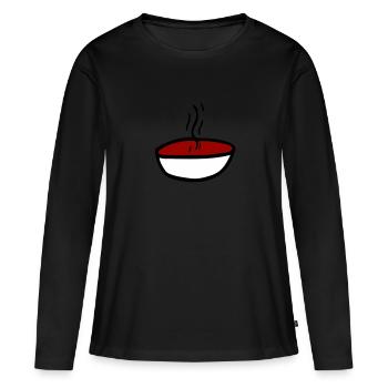 soupe - T-shirt manches longues Premium bio Femme - noir - Devant - Julia (174cm)