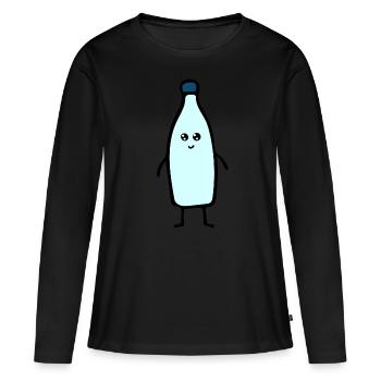 Flacon - T-shirt manches longues Premium bio Femme - noir - Devant - Julia (174cm)