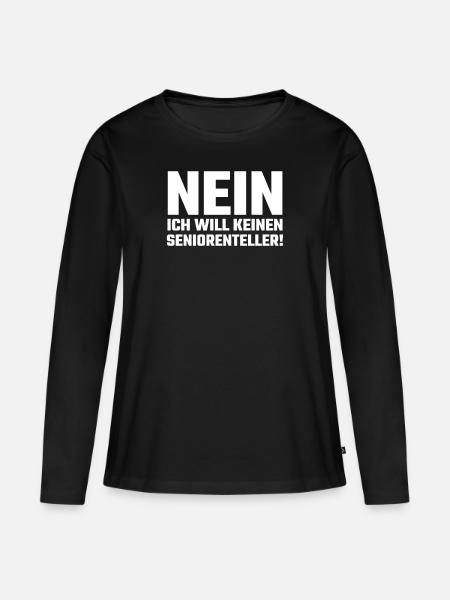 Lustiges Seniorenteller Ruhestand Rente Geschenk - Frauen Premium Bio Langarmshirt - Schwarz