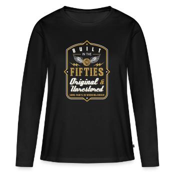 Built in the Fifties Original Parts unrestored - Women's Premium Organic Long Sleeve Shirt - black - Front - Julia (174cm)