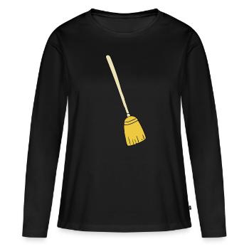 Balai - T-shirt manches longues Premium bio Femme - noir - Devant - Julia (174cm)