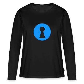 Trou de serrure - T-shirt manches longues Premium bio Femme - noir - Devant - Julia (174cm)