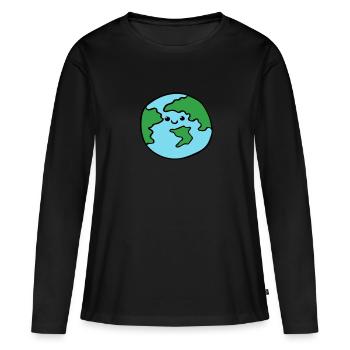Monde - T-shirt manches longues Premium bio Femme - noir - Devant - Julia (174cm)
