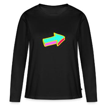 Flèche - T-shirt manches longues Premium bio Femme - noir - Devant - Julia (174cm)