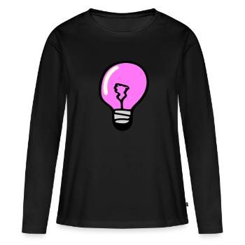 Ampoule - T-shirt manches longues Premium bio Femme - noir - Devant - Julia (174cm)