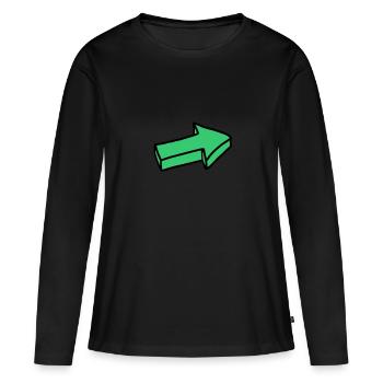 Pfeil - Frauen Premium Bio Langarmshirt - Schwarz - Vorne - Julia (174cm)