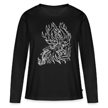 Oiseau de feu - T-shirt manches longues Premium bio Femme - noir - Devant - Julia (174cm)