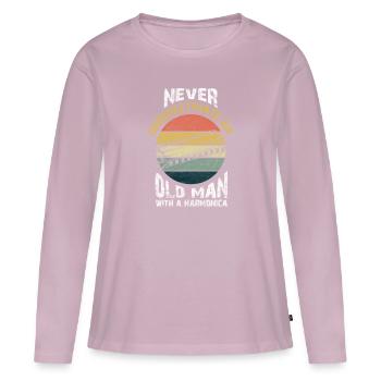 Harmonica - T-shirt manches longues Premium bio Femme - rose poudré - Devant - Julia (174cm)