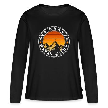 Stay brave wild - Women's Premium Organic Long Sleeve Shirt - black - Front - Julia (174cm)