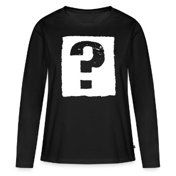 Point d’interrogation ! - T-shirt manches longues Premium bio Femme - noir - Devant - Julia (174cm)