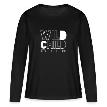 Enfant sauvage - T-shirt manches longues Premium bio Femme - noir - Devant - Julia (174cm)