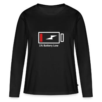 Batterie faible - T-shirt manches longues Premium bio Femme - noir - Devant - Julia (174cm)