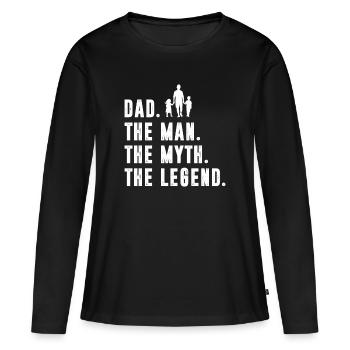 Légende du mythe papa - T-shirt manches longues Premium bio Femme - noir - Devant - Julia (174cm)