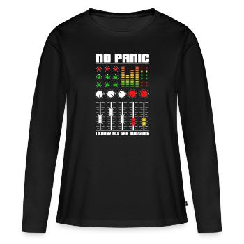 Panique de mixage audio - T-shirt manches longues Premium bio Femme - noir - Devant - Julia (174cm)