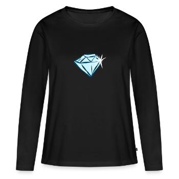 Diamond - Women's Premium Organic Long Sleeve Shirt - black - Front - Julia (174cm)