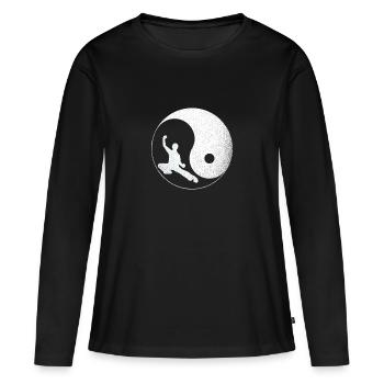 Balance de Tai Chi - T-shirt manches longues Premium bio Femme - noir - Devant - Julia (174cm)