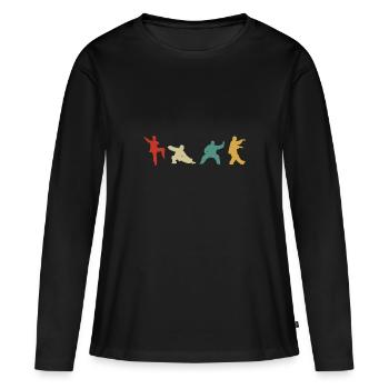 Maître de Tai Chi - T-shirt manches longues Premium bio Femme - noir - Devant - Julia (174cm)
