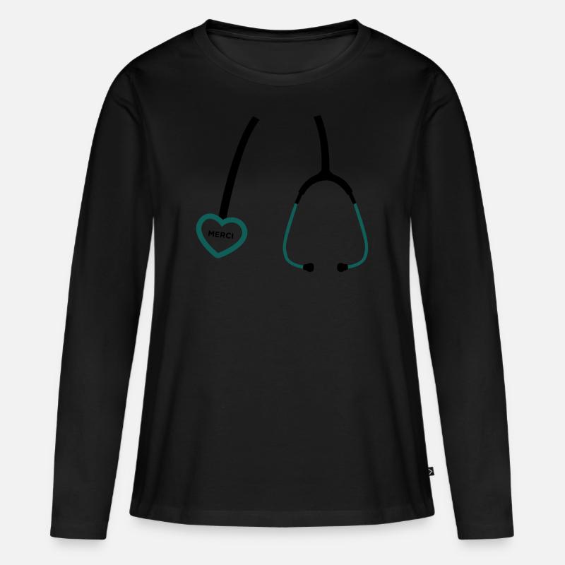 Danke, Doktor. - Frauen Premium Bio Langarmshirt - Schwarz