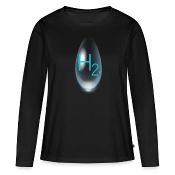 hydrogène H2 - T-shirt manches longues Premium bio Femme - noir - Devant - Julia (174cm)