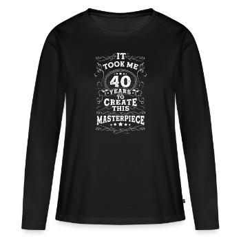 M'a pris 40 ans - T-shirt manches longues Premium bio Femme - noir - Devant - Julia (174cm)