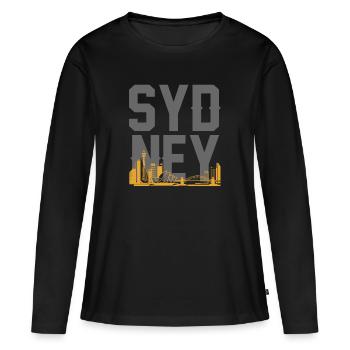 Australie Sydney - T-shirt manches longues Premium bio Femme - noir - Devant - Julia (174cm)