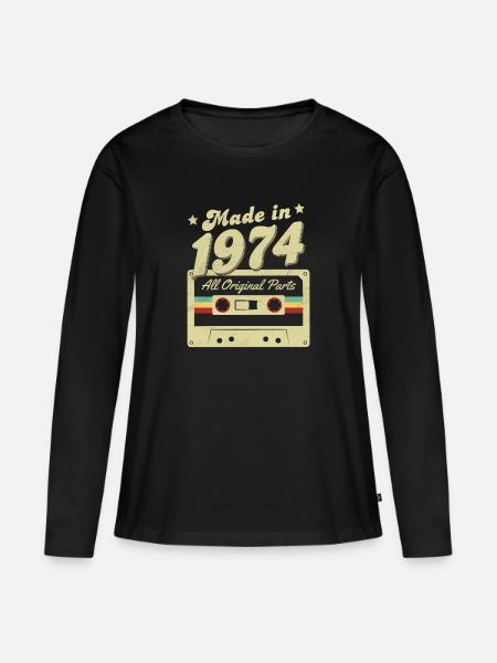 Fabriqué en 1974 - Premium økologisk langærmet T-shirt til kvinder - sort