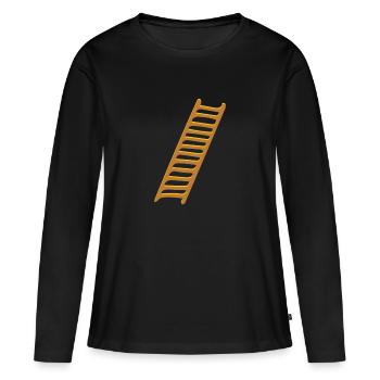 échelle - T-shirt manches longues Premium bio Femme - noir - Devant - Julia (174cm)