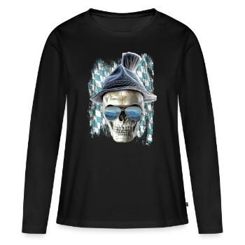 Bavarian skull - Women's Premium Organic Long Sleeve Shirt - black - Front - Julia (174cm)