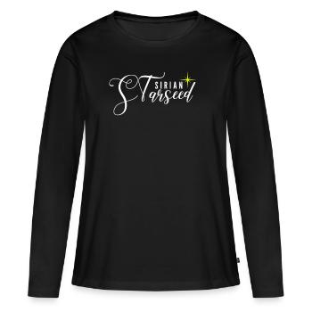 Starseed Sirian 11:11 Awakening Gift Girlfriend - Women's Premium Organic Long Sleeve Shirt - black - Front - Julia (174cm)