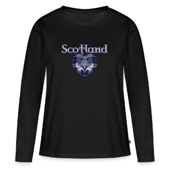Schottisches Herz - Frauen Premium Bio Langarmshirt - Schwarz - Vorne - Julia (174cm)