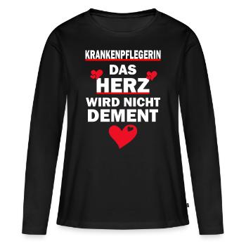 Krankenpflegerin - Frauen Premium Bio Langarmshirt - Schwarz - Vorne - Julia (174cm)