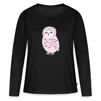 Owl Annoyed Funny - Women's Premium Organic Long Sleeve Shirt - black - Front - Julia (174cm)