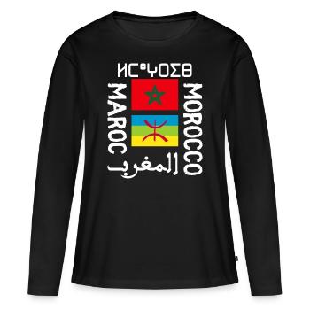Amazigh Marokko - Frauen Premium Bio Langarmshirt - Schwarz - Vorne - Julia (174cm)