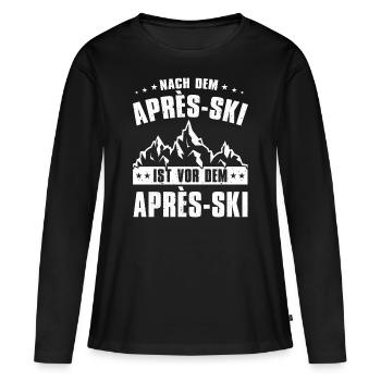 Nach dem Après-Ski ist vor dem Après-Ski Party - Frauen Premium Bio Langarmshirt - Schwarz - Vorne - Julia (174cm)