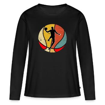 Basketteur basket joueur de basket-ball - T-shirt manches longues Premium bio Femme - noir - Devant - Julia (174cm)