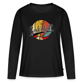 Basket joueur basketteur basketteur - T-shirt manches longues Premium bio Femme - noir - Devant - Julia (174cm)