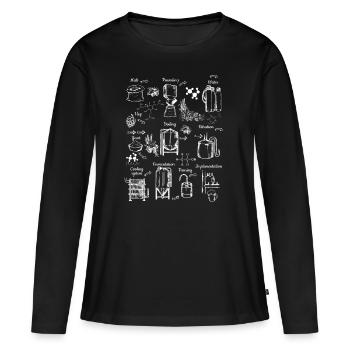 Brasseries - T-shirt manches longues Premium bio Femme - noir - Devant - Julia (174cm)