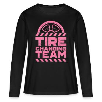 Équipe de changement de pneus voiture de changement de pneus - T-shirt manches longues Premium bio Femme - noir - Devant - Julia (174cm)